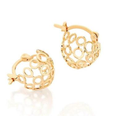 Imagem de Brincos banhado ouro 3x 24k 18k e 22k femininos meia argola pequenos r