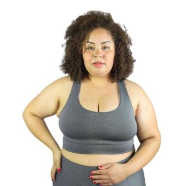 Imagem de Top plus size academia esporte treino feminino - SWG, Cinza, GG