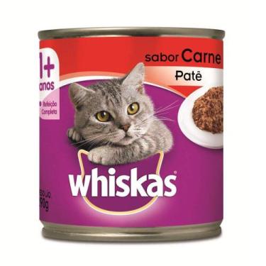 Imagem de Ração Úmida Whiskas Lata para Gatos Adultos Sabor Carne 290g - 1 unida