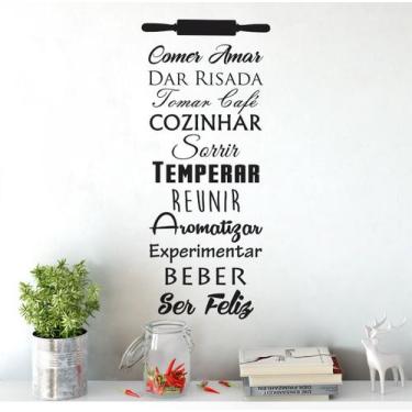 Imagem de Adesivo De Parede Decorativo Frase Mandamentos Da Cozinha - DEKAL IMPR