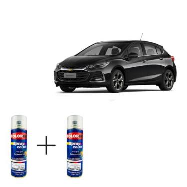 Imagem de Spray automotivo preto ouro negro gm + verniz spray 300ml - Sherwin Wi