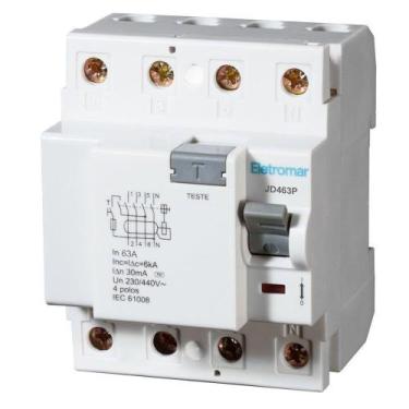 Imagem de DR Diferencial Residual Eletromar JD463P 4P 63A - Mectronic