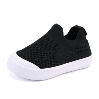 Imagem de BMCiTYBM Tênis para bebês meninas e meninos leve malha respirável primeiros caminhantes 6-24 meses, 1 preto, 2-2.5 anos