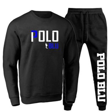 Imagem de Conjunto Moletom Masculino Gola Careca Sem Capuz Dia a Dia - Polo Blu,
