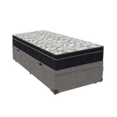 Imagem de Conjunto Cama Box Solteiro e Colchão Airtech D45 Extra Firme Cinza - O