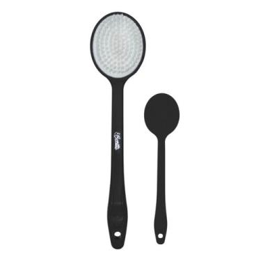 Imagem de Escova De Banho Cabo Longo P/ Lavar As Costas Linha Bonitta, Preto