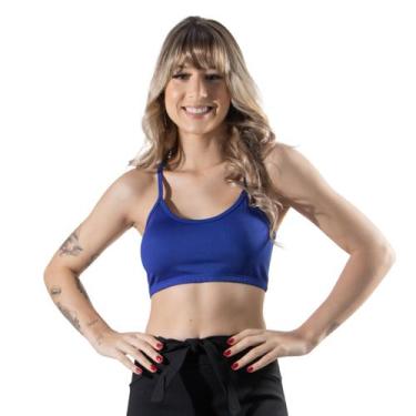 Imagem de Top Fitness WLS Modas Nadador Feminino Alça Fina Academia, Royal, G