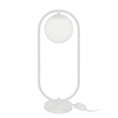 Imagem de Abajur Luminaria de Mesa de Luxo Moderna Aro Orby Branco - MARRYLUZ