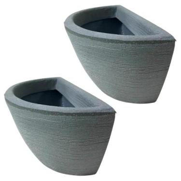 Imagem de 2 Vasos De Parede Em Polietileno Para Jardim Vertical 28x14 - Alpe & A