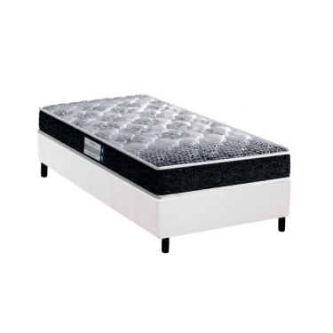 Imagem de  Cama Box Solteiro: Colchão Espuma D33 Probel /EP Anatômico Advanced Tech1500 + Base CRC Suede White(88x188)