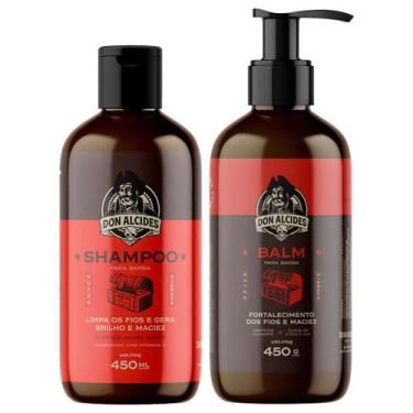 Imagem de Kit Shampoo e Balm 450ml Para Barba Negra Don Alcides