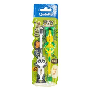 Imagem de Escova de dente infantil magic com 2 unidades Jadepro, Branco, Verde