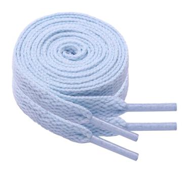Imagem de ANNISHER 2 pares de cadarços planos para tênis, cadarços atléticos coloridos, cordas de botas para crianças e adultos, Azul-celeste, 39inch(100cm)