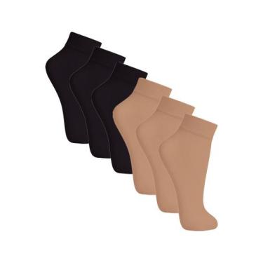 Imagem de Kit com 6 Meias Soquete Fio 20 Loba 5530-001 - LUPO, Bege