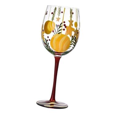 Imagem de Fenteer Taça de vinho de Natal, Taça de vinho para beber, Taça de vinho tinto, Taça de champanhe, Tema de Natal, Style E