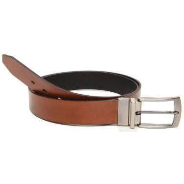 Imagem de Cinto De Couro Masculino Dupla Face Caramelo E Preto 0403 - Madok, 105
