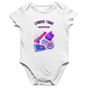 Imagem de Body Bebê Algodão Choose your weapon - Foca na Moda, Branco, P