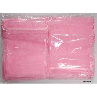 Imagem de 100 saquinhos de organza Fita Cetim ROSA 11X16 - OKABOX