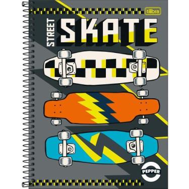 Imagem de Caderno Univ 10M Capa Dura Pepper Masculino Skate 2025 160FL Tilibra