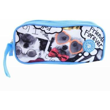 Imagem de Estojo Escolar Lápis Duplo Cachorro Pug Pets Fofinho Cg8153 - oem, Pre