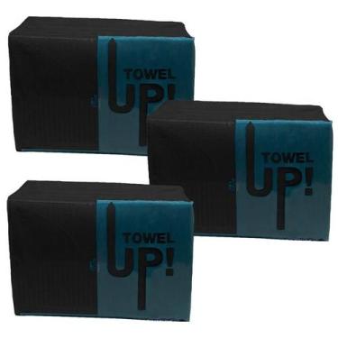 Imagem de Babador Descartável Preto Towel Up Monoart Euronda (Kit c/3)