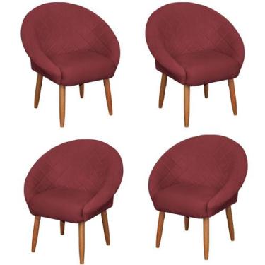 Imagem de Kit 4 Poltronas Ibiza para Sala de Espera Decorativa Cadeira Estofada 