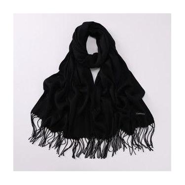 Imagem de Cachecol Liso Unissex Lenço Feminino e Masculino com Franja - JWH-2428