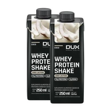 Imagem de Kit 2 Whey Protein Shake Dux com 15g de Proteína e 3g BCAA Sabor Coco 
