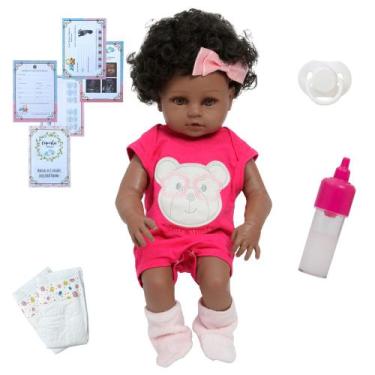 Imagem de Bebê Tipo Reborn Gatinha Corpo de Vinil Pode Dar Banho Linda - Cegonha