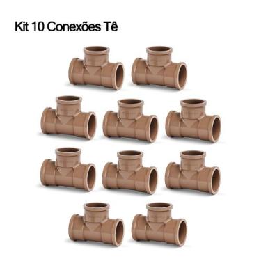 Imagem de Kit 5 e 10 Conexões de Água Fria Krona 3/4 25mm Marrom/Soldável Joelho