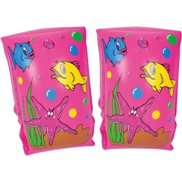 Imagem de Boia de Braço Inflável Infantil Estampada Rosa Piscina Rosa Crianças -