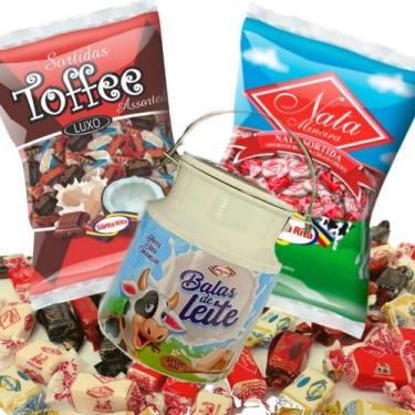 Imagem de Kit Balas Nata e Toffee + Lata Decorativa Leiteira -  Santa Rita - Bal
