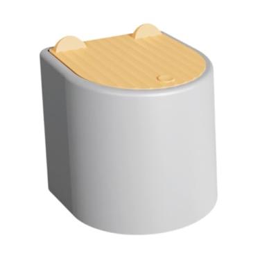 Imagem de Generic Lixeira para gatos Mini lata de lixo com tampa tipo prensa Lixeira pequena Lixeira de para banheiro, penteadeira, sala de estar, Cinza