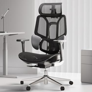 Imagem de Hbada Cadeira de escritório ergonômica E3 Air, cadeira de escritório grande e alta - com suporte lombar dinâmico de 3 zonas, encosto de cabeça ajustável 3D, apoios de braço ajustáveis em 3D,