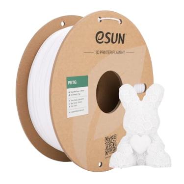 Imagem de eSUN Filamento PETG 1,75 mm, filamento de impressão 3D carretel de 1 kg (1 kg), filamento 3D 1,75 mm precisão dimensional +/- 0,03 mm, serve na maioria das impressoras FDM (branco sólido)