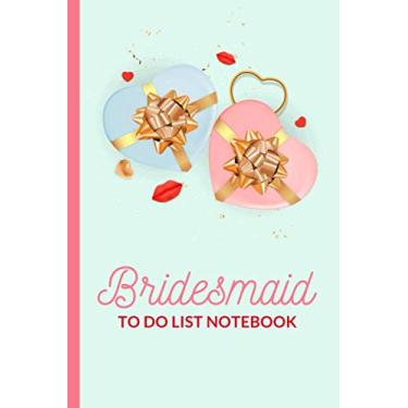 Imagem de Bridesmaid To Do List Notebook: Pink Blue Double Heart Gift Boxes with Gold Bows on Mint Green Theme/Checklist Planner/Event Planning Journal To ... Bridesmaid from Bride/Cute Card Alternative