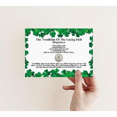Imagem de Noiva Sixpence Irish Coin and Card | Sixpence Tradition | Something Old, Something New, Something Borrowed, Something Blue And A Sixpence For Her Shoe - Gifts For Bride To Be