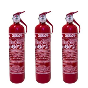 Imagem de Kit 3 Unidades Extintor Automotivo 1kg Abc Fino - Universal 5 Anos