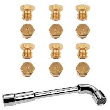 Imagem de Kit de conversão de gás natural propano – 12 peças M6x0,75 bocais de orifício de latão 0,5 mm para churrasqueiras a gás, fogões e fornos – Compatível com Weber, Samsung, Frigidaire, Bosch, Whirlpool