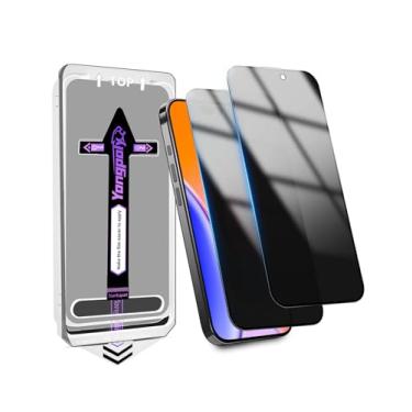 Imagem de Generic Protetor de tela de vidro temperado anti-espião para iPhone 15Pro, instalação automática de eliminação de poeira, transparente HD, sem bolhas, fácil instalação