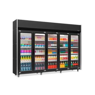 Imagem de Refrigerador Vertical Auto Serviço 1960 litros Preto com Led Frost Free GEAS-5PR 5 Portas Gelopar 220V