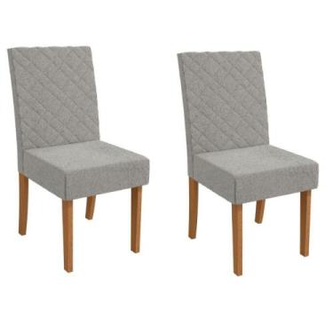 Imagem de Conjunto 2 Cadeiras Estofadas Kappesberg 2CAD133CN-A056 Tecido Bouclé