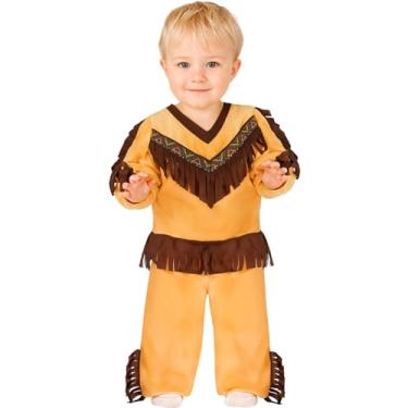 Imagem de Fantasia de Bebe Menino Roupa Índio Americano de Luxo Completa Carnaval Festas e Teatro (GG 2-3 ANOS)