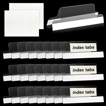 Imagem de Abas autoadesivas inseríveis de 5 cm com inserções imprimíveis com etiquetas de pasta de arquivo, índice de plástico adesivo, divisória transparente, adesivo no arquivo, autoadesivo para página de