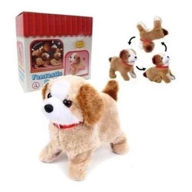 Imagem de Cachorro Brinquedo De Pelúcia Pula, Anda, Late Da Cambalhota - TOYS