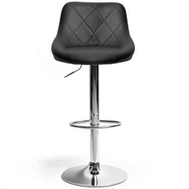 Imagem de Banqueta Alta Giratória Milano Cozinha Americana Bar Balcão prime.office P070 (Preta/Cromo)