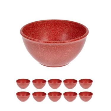 Imagem de 10UN TIGELA 300ml BOWL CUMBUCA SOPA CALDO VERMELHO - Evo