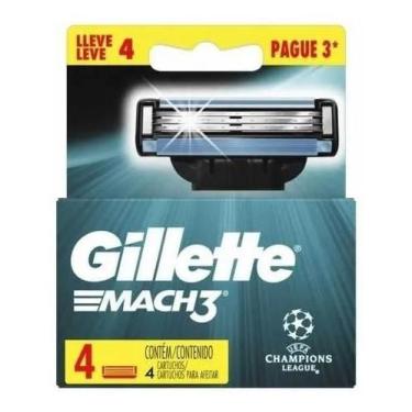 Imagem de Carga Lâmina De Barbear Gillette Mach3 Regular 4 Cartuchos