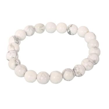 Imagem de Touchstone NOVO Bollywood indiano 10 mm 20 contagens forma redonda veias howlita natural padrão de teia saúde chakra yoga benefícios cura pulseira extensível para mulheres e homens, Pedra preciosa,