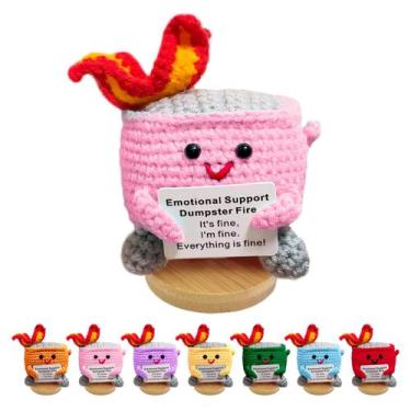 Imagem de Lixeira de Apoio Emocional Fire Doll Nordkawa - Crochê Rosa